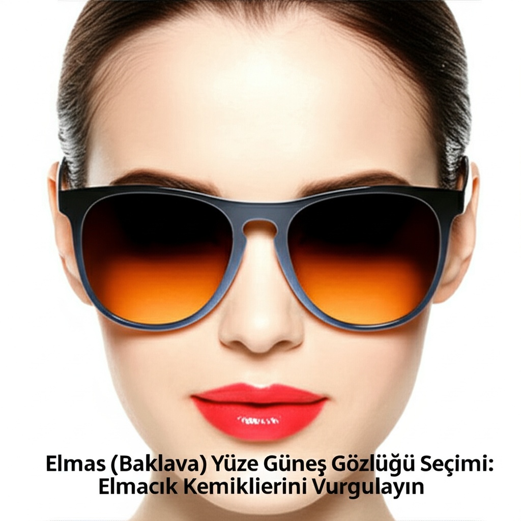 Elmas (Baklava) Yüze Güneş Gözlüğü Seçimi: Elmacık Kemiklerini Vurgulayın